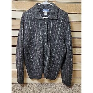 Pendleton Womens Gray Wool Blend Sweater‎ Button Cardigan Size XL